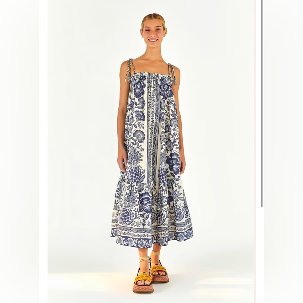 Farm Rio Blue Pineapple Garden Dress
